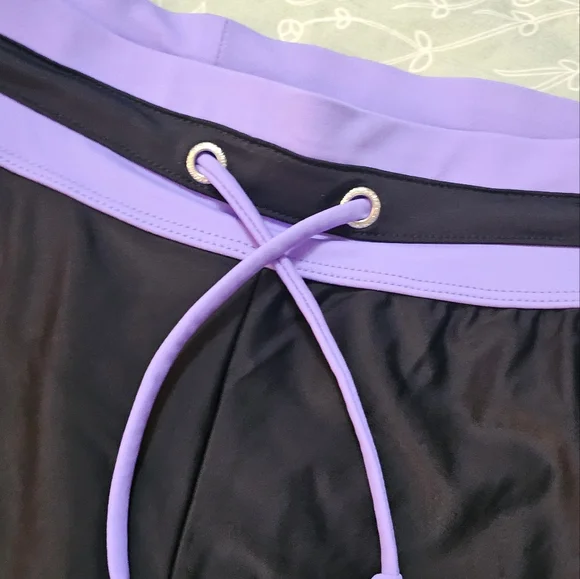 Free Country Black and Lavender Swim Shorts - Picture 4 of 13